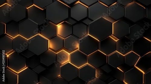 Enchanting luxury black metal background with golden accents.