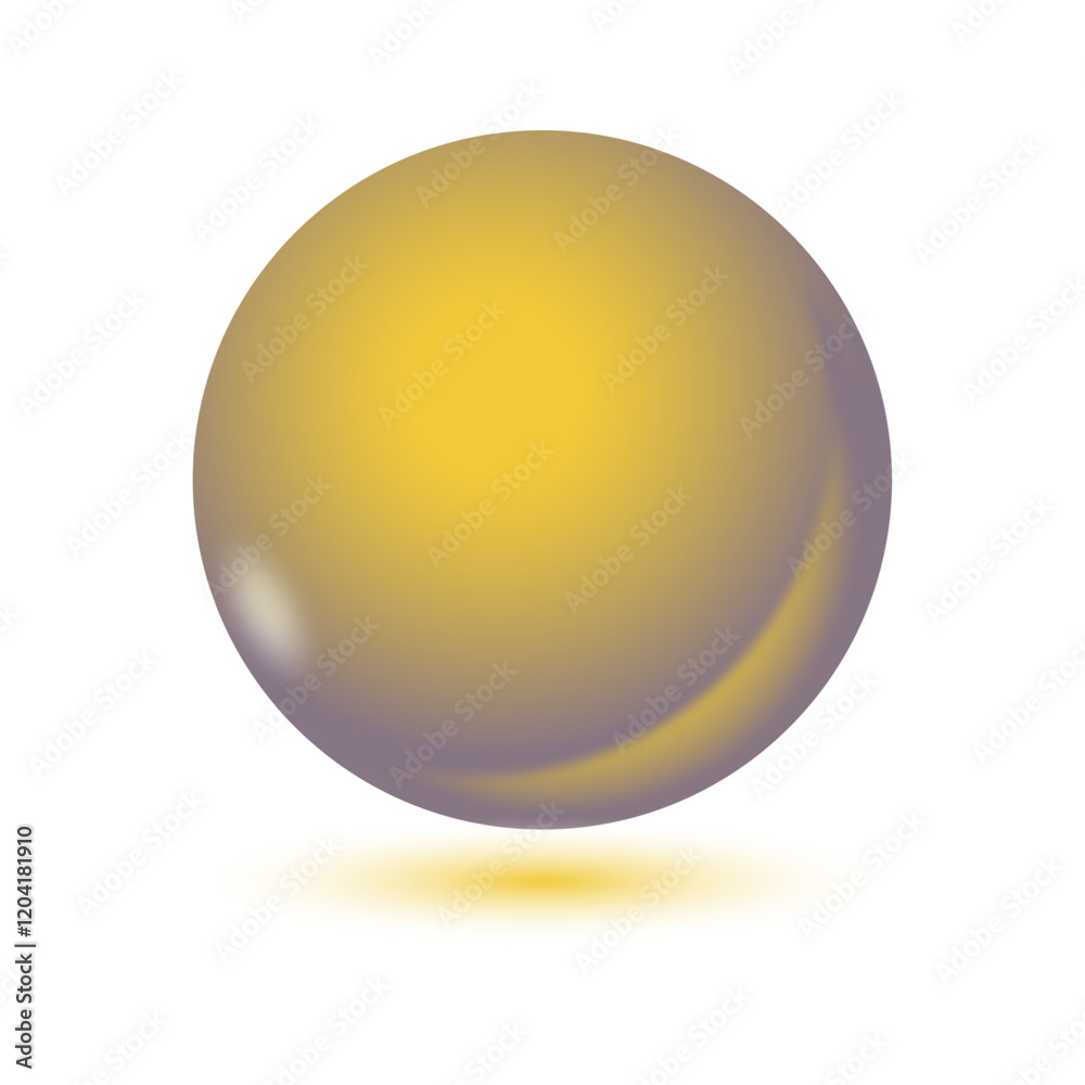 Glass orange ball with shadow