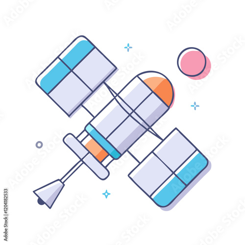hubble telescope icon, hubble telescope vector illustration-simple illustration of hubble telescope, perfect for hubble telescope logos and icons