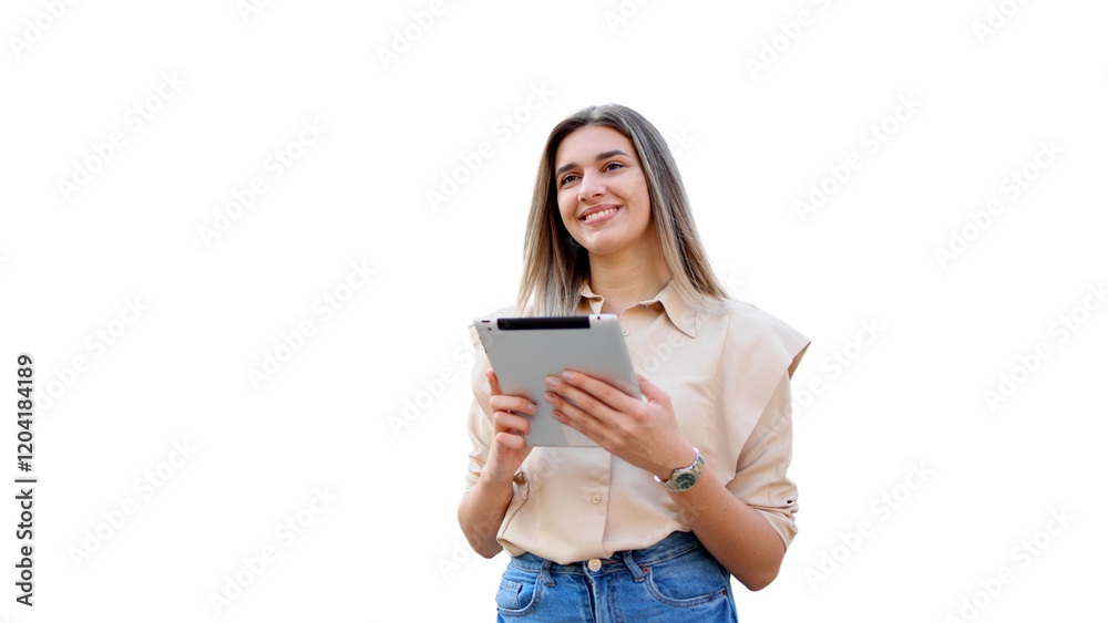 Professional woman working on her tablet Professional woman working on her tablet