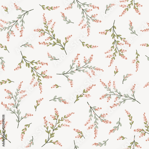Seamless pattern with small cute flowers, repeating background, digital paper for wallpaper, scrapbook, textile, print vector design