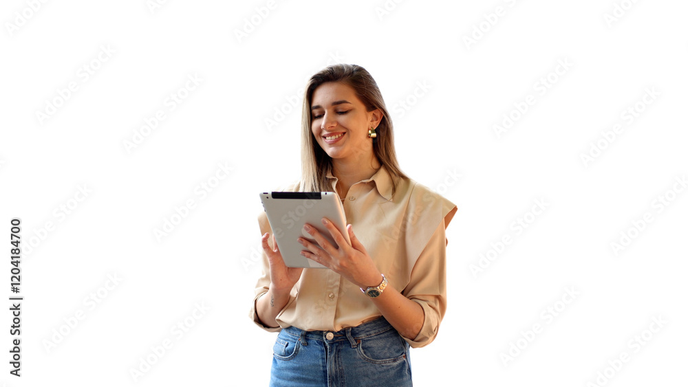 Professional woman working on her tablet Professional woman working on her tablet