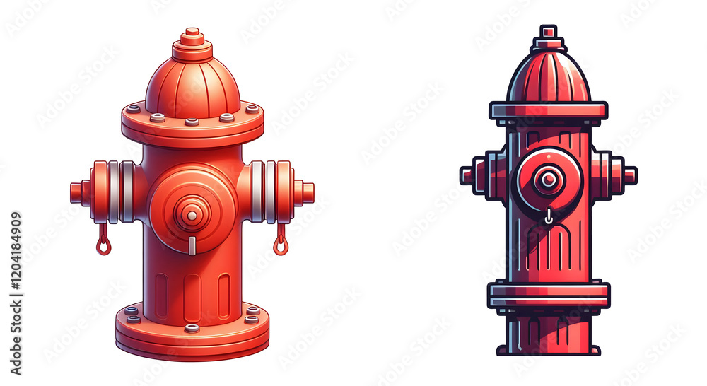 fire hydrant vector Illustration set isolated on transparent background fire hydrant vector Illustration set isolated on transparent background
