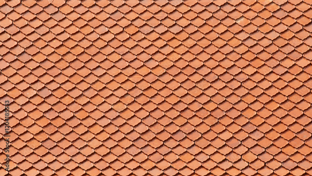 Seamless pattern of orange tiles on rooftop. Seamless pattern of orange tiles on rooftop.