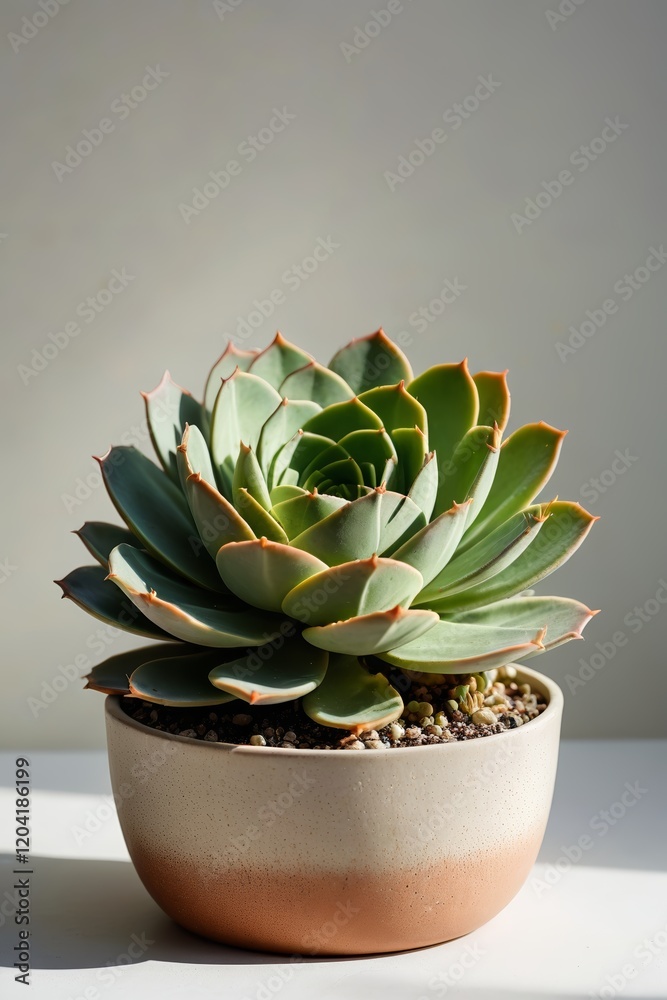 there is a small potted plant with a succulent in it there is a small potted plant with a succulent in it