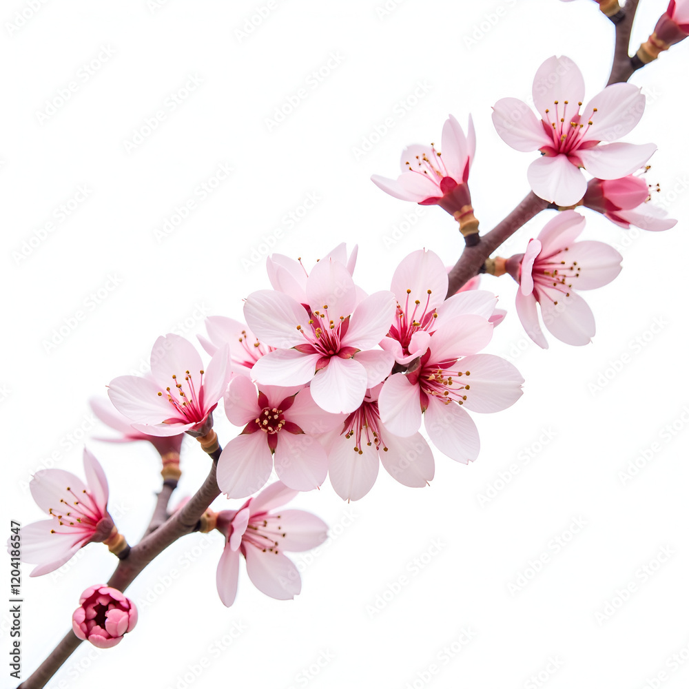 Delicate Pink Cherry Blossom Branch