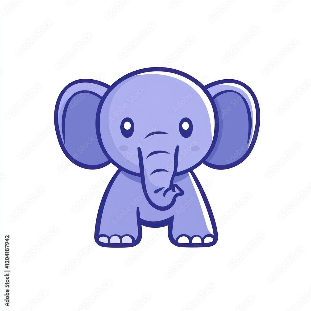 Fototapeta premium Cute cartoon elephant illustration