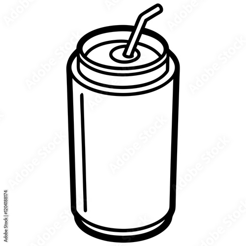 Minimalist Soda Can Line Art Design