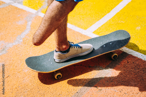 amputated skater spending time at the skatepark