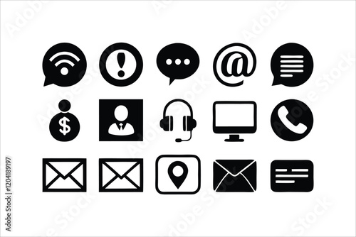 Contact us icon set collection for websites and mobile applications. Contact Icon Set Collection Vector Illustration

