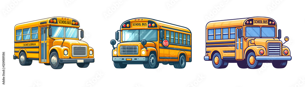 school bus vector design collection set isolated on transparent background school bus vector design collection set isolated on transparent background