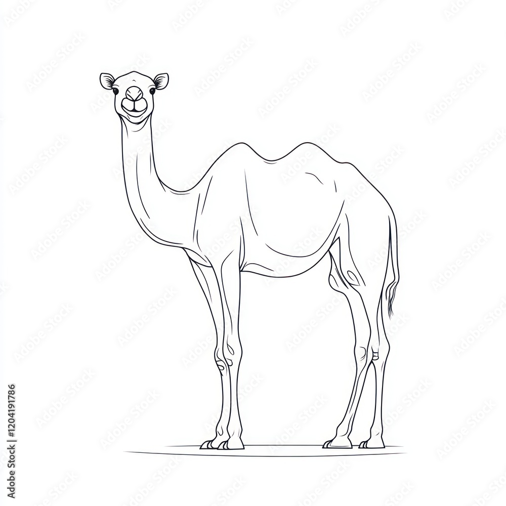 Fototapeta premium Outline drawing of a camel