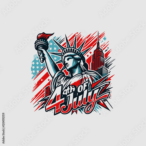 4th of July T-Shirt Design, USA T-Shirt Design