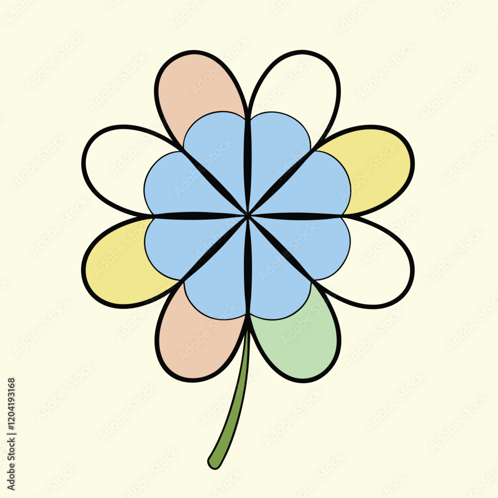 Simple Clover Leaf Outline Shamrock Design for St. Patrick's Day Simple Clover Leaf Outline Shamrock Design for St. Patrick's Day