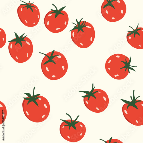 Tomato Seamless Pattern in hand drawn style