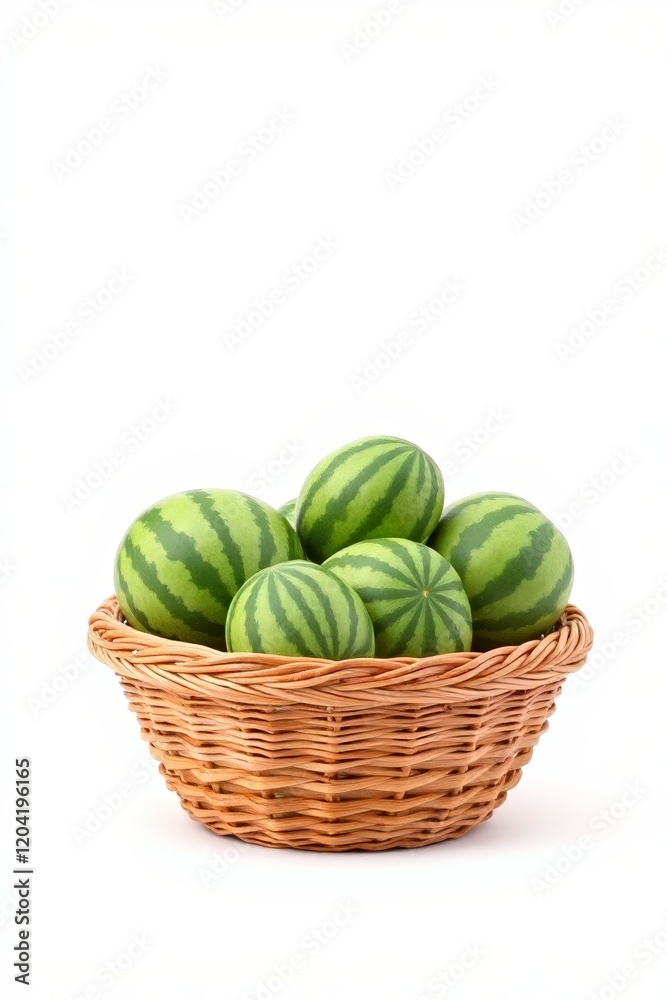 there are a lot of watermelons in a basket on the table there are a lot of watermelons in a basket on the table
