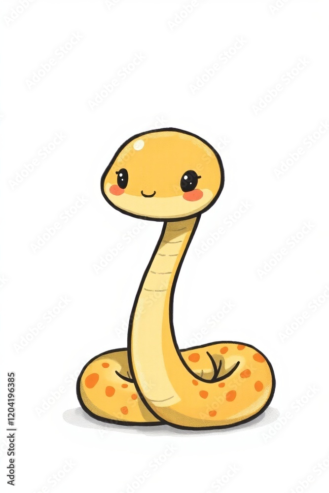 Fototapeta premium cartoon snake with a smile on its face