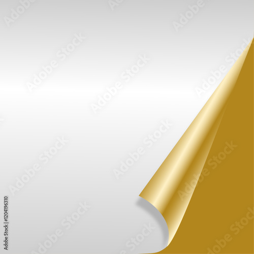 Golden page with curled corner.