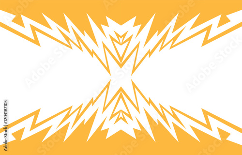 Simple background with exploding jagged zigzag pattern and with some copy space area