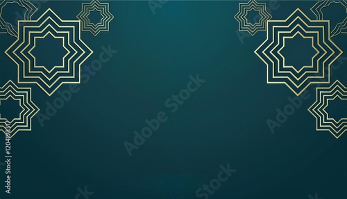 Beautifully Illuminated Mosque with Golden Domes and Minarets Under a Starry Night Sky with Hanging Lights