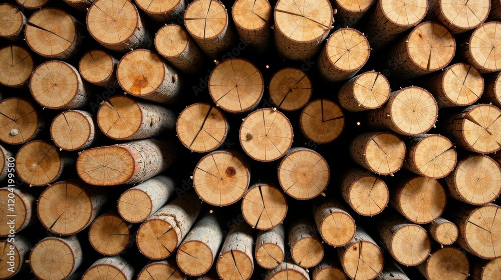Stacked Wooden Logs, a Natural Textured Background of Circular Cross Sections Showcasing the Rings and Grain of the Wood, Ideal for Various Design Applications Stacked Wooden Logs, a Natural Textured Background of Circular Cross Sections Showcasing the Rings and Grain of the Wood, Ideal for Various Design Applications