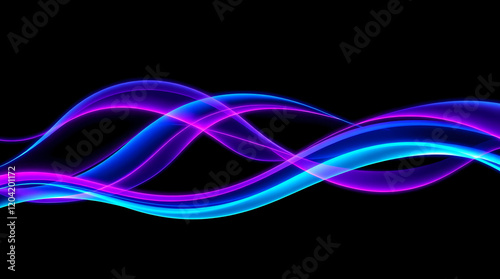 Neon Glow Abstract Art with Vibrant Color Harmony