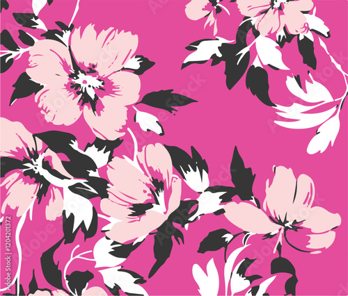 botanical floral vector seamless pattern with roses herbs and leaves big set background with flowers