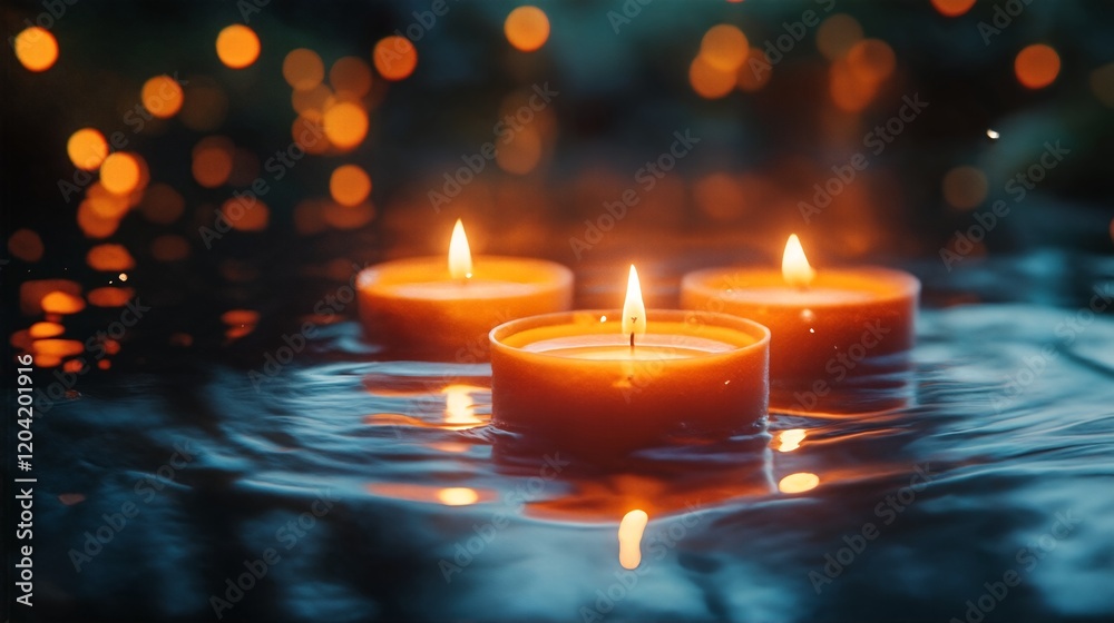 Floating Candles on Water. Floating Candles on Water.