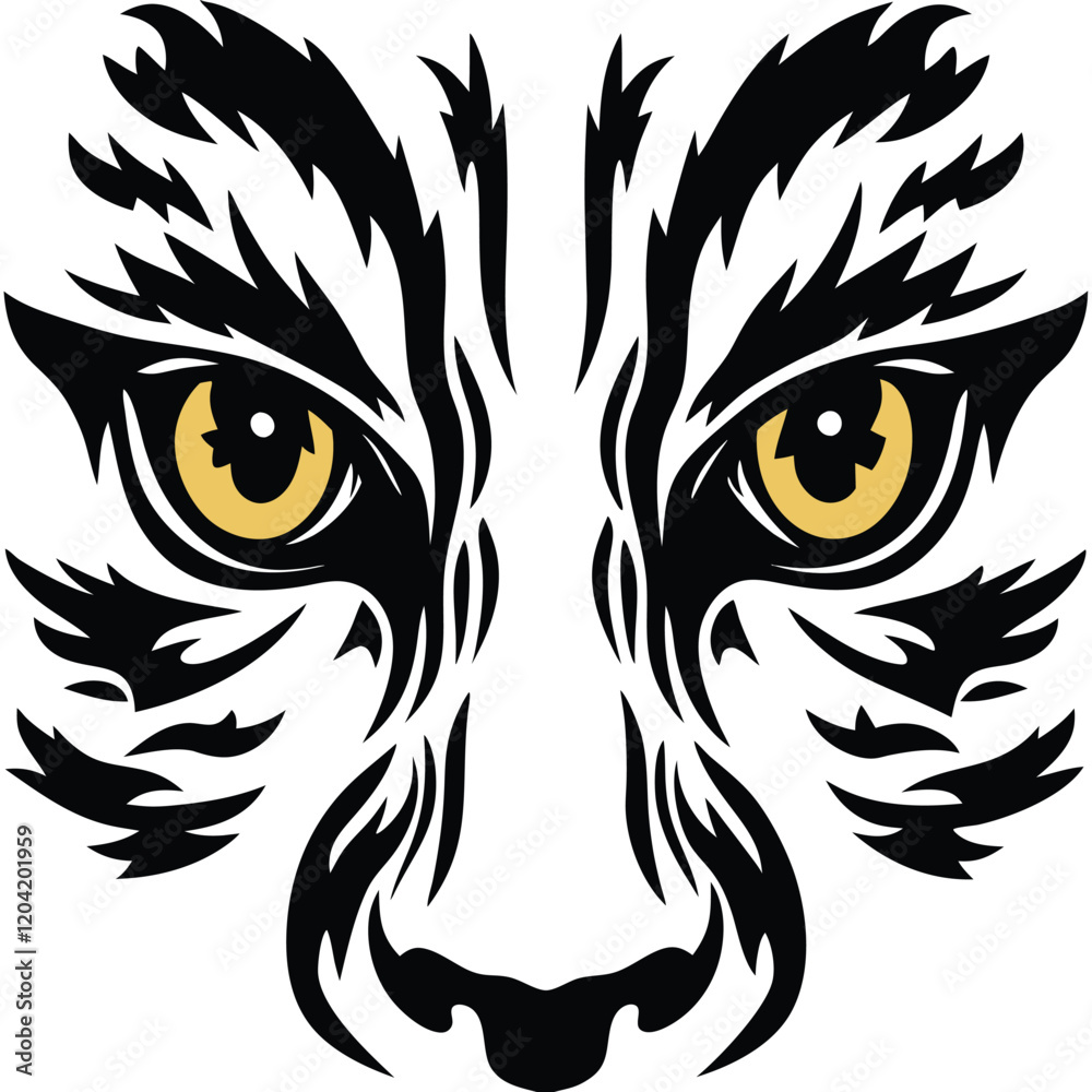 Obraz premium Lion Eyes Vector Art Illustration Design