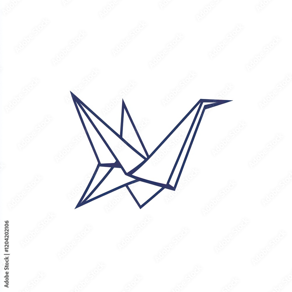 Simple origami crane design,  vector illustration, artistic,  digital art,  background for cards, posters, invitations