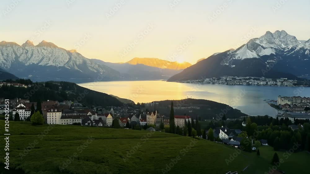 landscape lake montreux geneva sunrise switzerland switzerland swiss europa european country travel vacation destination holiday maker attraction landmark iconic scenic lake geneva montreux alps