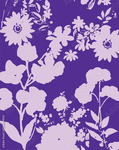 botanical floral vector seamless pattern with roses herbs and leaves big set background with flowers