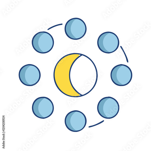 moon phases icon, moon phases vector illustration-simple illustration of moon phases, perfect for moon phases logos and icons