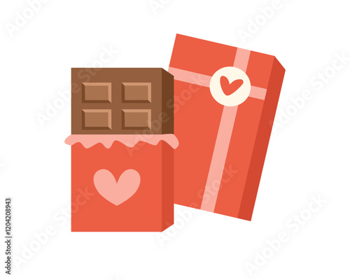 Chocolate bar illustration. Dubai chocolate illustration. Valentine gift. Food gift. Chocolate box. Dessert food. Cute packaging food.
