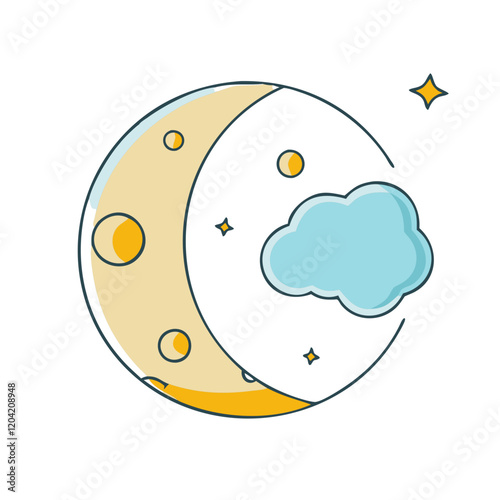 moon icon, moon vector illustration-simple illustration of moon, perfect for moon logos and icons