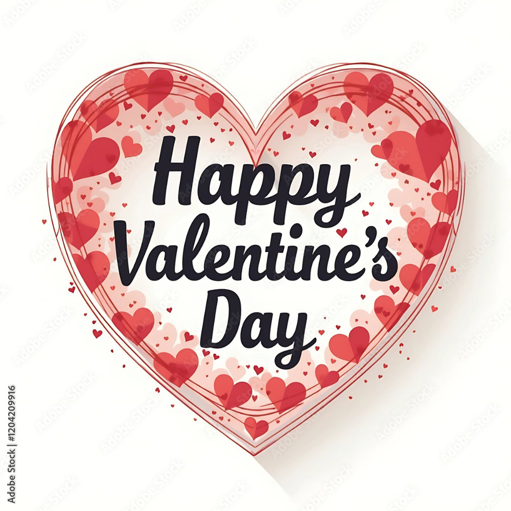 Vector illustration of a red heart shape with the text Happy Valentine's Day on a white background Vector illustration of a red heart shape with the text Happy Valentine's Day on a white background