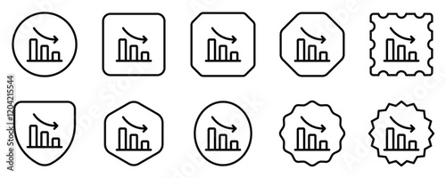 Editable bar chart, investment loss vector icon. Part of a big icon set family. Perfect for web and app interfaces, presentations, infographics, etc