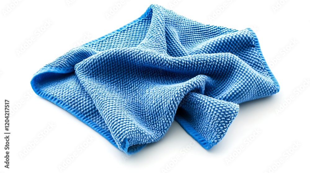 Blue microfiber cloth isolated on white background Blue microfiber cloth isolated on white background