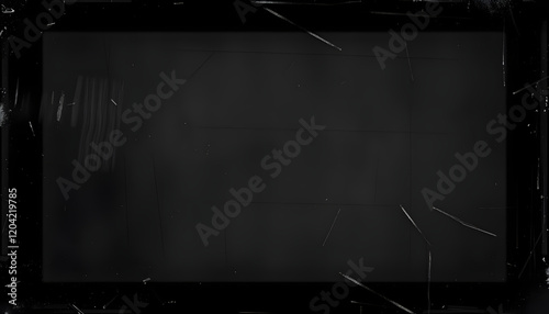 Black and white film negative texture background with dust, scratches and grunge frame for a vintage video tape effect. dreamy vintage destroyed photo or film light leaks texture overlay with vignet