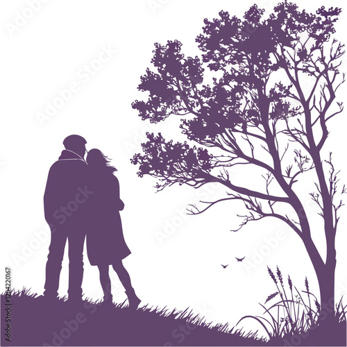  silhouette, happy valentines day couple