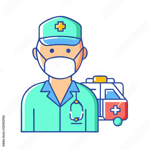 paramedic icon, paramedic vector illustration-simple illustration of paramedic, perfect for paramedic logos and icons