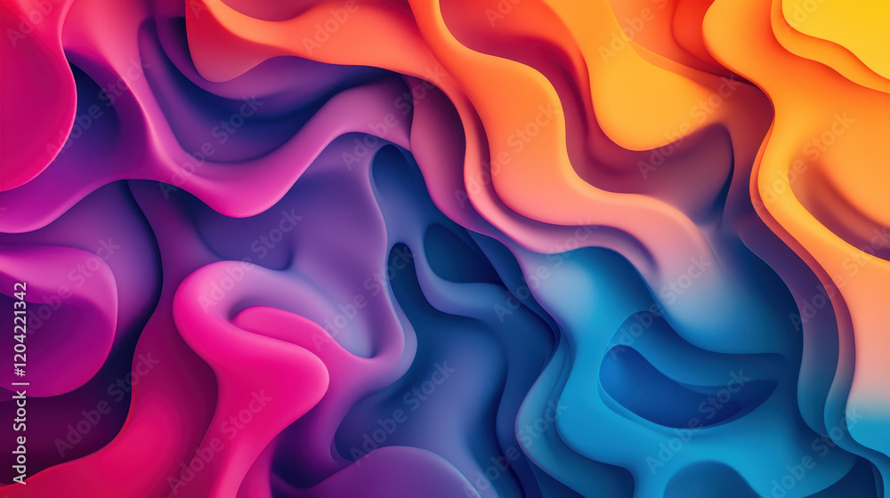 Vibrant Abstract Background with Colorful Fluid Waves and Swirls Vibrant Abstract Background with Colorful Fluid Waves and Swirls