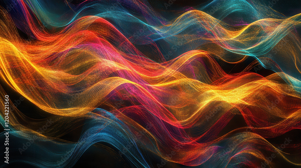 Abstract background with vibrant colorful flowing waves Abstract background with vibrant colorful flowing waves