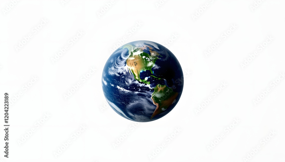 Planet Earth on a white background, Diffused lighting Planet Earth on a white background, Diffused lighting