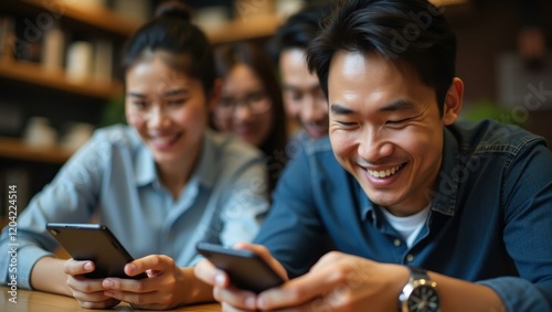 Close-up tablets and smartphones being utilized for real-time training assessments Smiling diverse medical team during a training session