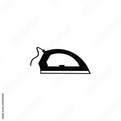 simple household iron icon with cord