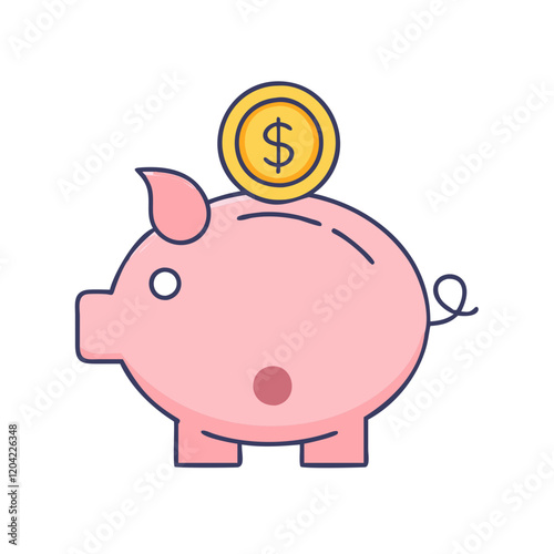 piggy bank icon, piggy bank vector illustration-simple illustration of piggy bank, perfect for piggy bank logos and icons