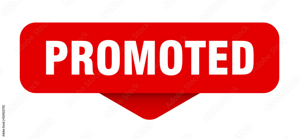 promoted sticker. promoted sign on transparent background promoted sticker. promoted sign on transparent background