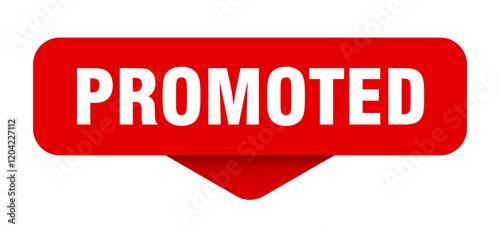 promoted sticker. promoted sign on transparent background