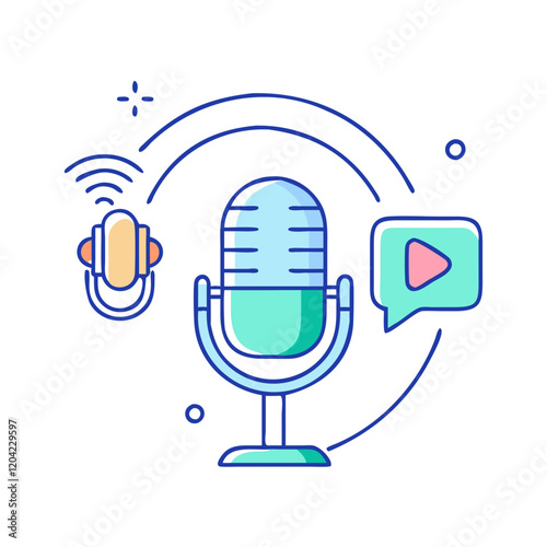 podcast icon, podcast vector illustration-simple illustration of podcast, perfect for podcast logos and icons